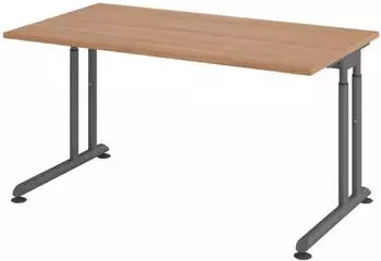 b&uuml;m&ouml; Serie-Z Schreibtisch h&ouml;henverstellbar 140x80cm, Nussbaum/Graphit (BU-ZS-14-N-G)