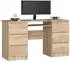 RAUMHIRSCH Schreibtisch 135cm, 6 Schubladen, Tastaturauszug, Sonoma Eiche (800001457749)