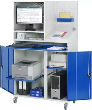 Rau Computer-Schrank 67T mit Monitorgeh&auml;use, mobil, 1100x520x1895mm (07-1100T-M67-MG5F.11)