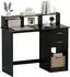 LuxusKollektion Schreibtisch mit Schubladen und Regal, schwarz, 105x48x94cm