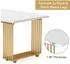 LuxusKollektion Schreibtisch 180x80cm weiß mit goldenen Beinen