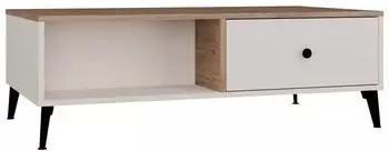 Top E Shop Point 2S 110 Couchtisch mit 2 Schubladen, Kaschmir Beige / Castello Eiche (POINT 2S 110)