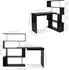 LuxusKollektion L-förmiger Computertisch mit 360° drehbarem Bücherregal, 157x45x130,5cm, schwarz