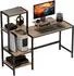 HomCom Computertisch mit Monitorständer, CPU-Ständer & Druckerablage, 150x48cm, braun