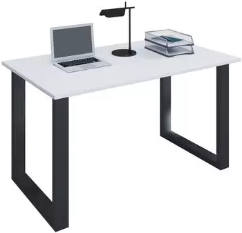 VCM Lona Schreibtisch U-Gestell wei&szlig;-schwarz, 140x80cm