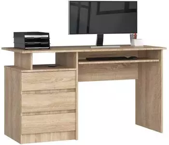 RAUMHIRSCH Schreibtisch mit Tastaturauszug und Stauraum, Sonoma Eiche, 135x60cm (800001457525)