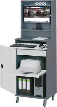 STIER Computerschrank Premium fahrbar 650x520x1895mm (906158)
