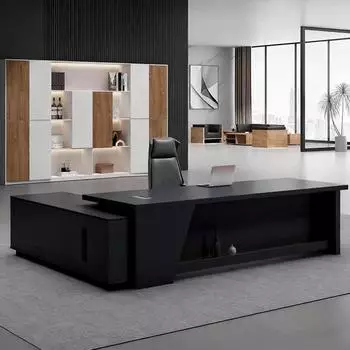 LuxusKollektion Schreibtisch L-Form mit Stauraum, 150x60x75cm, schwarz-wei&szlig;