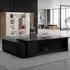 LuxusKollektion Schreibtisch L-Form mit Stauraum, 150x60x75cm, schwarz-weiß