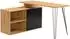 Wohnling Eckschreibtisch L-Form mit Sideboard, Eiche-Dekor/schwarz (WL7.631)