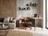 Wohnling Eckschreibtisch L-Form mit Sideboard, Eiche-Dekor/schwarz (WL7.631)