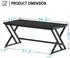 LuxusKollektion Schreibtisch Industriestil Metall/Holz 152x60x75,5cm schwarz
