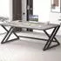 LuxusKollektion Schreibtisch 180x80cm, Holz/Metall, grau Eiche