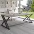 LuxusKollektion Schreibtisch 180x80cm, Holz/Metall, grau Eiche