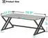 LuxusKollektion Schreibtisch 180x80cm, Holz/Metall, grau Eiche