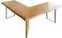 DeLife Live-Edge Schreibtisch 170x170 Akazie natur, Gestell silber (10973)