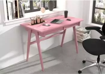 M&ouml;bel Kraft Edda Schreibtisch 120x65x75,5cm, hellrosa, Buchenholz