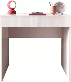 LUX Tools Kirk Schreibtisch mit Schublade, wei&szlig; hochglanz, 78x50x76cm