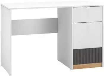 Feldmann-Wohnen Torino Schreibtisch 120x55x79cm, wei&szlig;/Eiche Castello/graphit, 1-t&uuml;rig