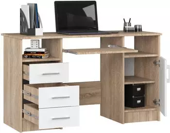 RAUMHIRSCH Schreibtisch mit Tastaturauszug, 124cm breit, Holzwerkstoff