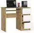 RAUMHIRSCH Schreibtisch mit 3 Schubladen & Tastaturauszug, Eiche Artisan/weiß, 90cm (800001457781)