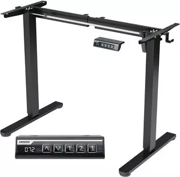 Arebos Schreibtischgestell elektrisch h&ouml;henverstellbar, Einzelmotor, 70kg, 70,5-116,5cm, schwarz