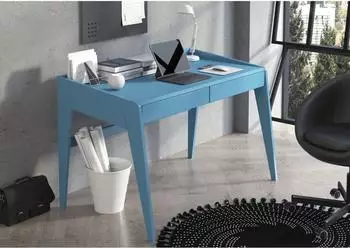 M&ouml;bel Kraft Lisa Schreibtisch pastellblau, Buchenholz, 125x70x81cm