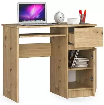 RAUMHIRSCH Schreibtisch mit Tastaturauszug, Eiche Artisan, 90cm (800001523114)
