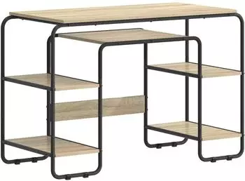 vidaXL Schreibtisch mit Stauraum Sonoma-Eiche 113,5x52x75,5cm (8008033)