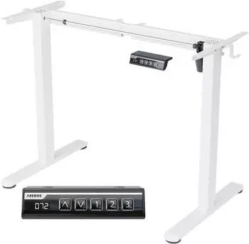 Arebos Schreibtischgestell elektrisch h&ouml;henverstellbar, Einzelmotor, 70kg, wei&szlig;