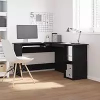 vidaXL Eck-Schreibtisch Schwarz Eichen-Optik 120 x 140 x 75 cm