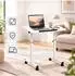 Relaxdays Laptoptisch höhenverstellbar, neigbar, C-Form, mit Rollen, 67-90cm, weiß