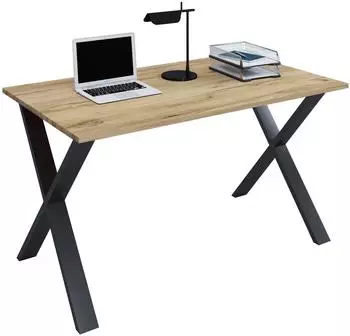 VCM Lona X Schreibtisch 110x50cm, Honig-Eiche/Schwarz