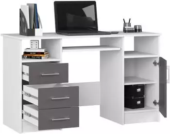 RAUMHIRSCH Schreibtisch mit Tastaturauszug und Schubladen, 124x74x52cm (800001457580)