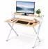 Relaxdays Klappbarer Schreibtisch mit Monitoraufsatz, weiß, 70x82x56cm