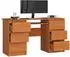RAUMHIRSCH Schreibtisch A-11 mit Tastaturauszug, 6 Schubladen, 135cm, Erle