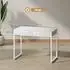 HomCom Schreibtisch 100x50cm, 2 Schubladen, weiß, Stahlbeine (800002031188)