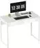 HomCom Schreibtisch 100x50cm, 2 Schubladen, weiß, Stahlbeine (800002031188)