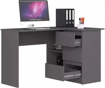 RAUMHIRSCH Eckschreibtisch L-Form, 3 Schubladen, graphitgrau (800001457183)