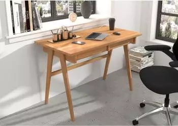 M&ouml;bel Kraft Edda Schreibtisch Buchenholz, rechteckig, 120x75,5x65cm