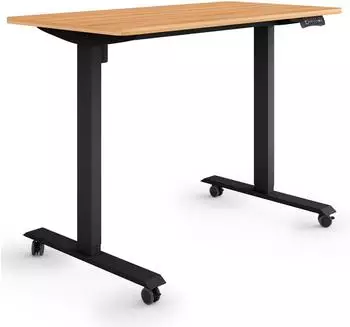 eSmart Germany ETX-121BM Steh-Sitz-Schreibtisch auf Rollen 120x60cm, Ahorn, elektrisch höhenverstellbar (175863199)