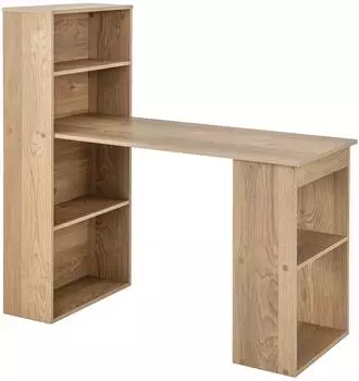 Costway Schreibtisch mit B&uuml;cherregal, 6 Regale, 122x56x122cm (ON32523ZM)