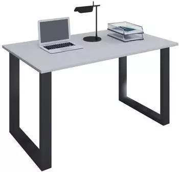 VCM Lona U Schreibtisch 140x80cm, schwarz/grau