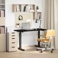 vidaXL Schreibtisch mit Speicher Schwarz und Dunkelbraun 120 x 60 cm