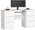 RAUMHIRSCH Schreibtisch 135cm, 6 Schubladen, Tastaturauszug, weiß (800001522986)