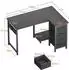 LuxusKollektion Eckschreibtisch L-Form 100x70cm, 4 Schubladen, umkehrbar, schwarz