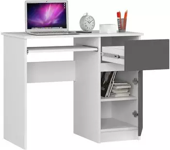 RAUMHIRSCH Schreibtisch 90cm mit Tastaturauszug, wei&szlig;/graphitgrau (800001457884)