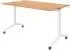 bümö Seminartisch klappbar & fahrbar 140x80cm, Buche/weiß (BU-KFZ14-6-W)