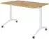 bümö Seminartisch klappbar & fahrbar 120x80cm, Asteiche/weiß (BU-KFZ12-R-W)
