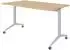 bümö Seminartisch klappbar & fahrbar, 140x80cm, Eiche/Silber (BU-KFZ14-E-S)